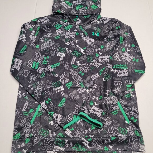 Under armour Boy’s Hoodie size XL color black gray green - Picture 1 of 5
